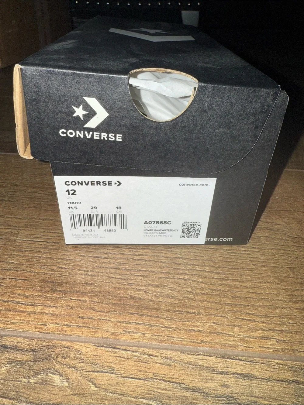 Converse High Top Sneakers - Taupe and White